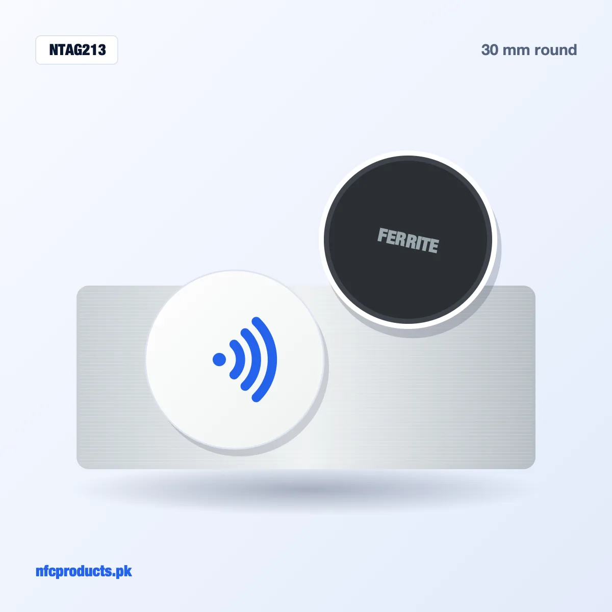 Anti-Metal NFC Sticker NTAG213 30mm – On-Metal NFC Tag