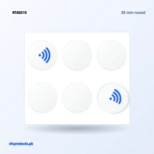 NTAG215 NFC Sticker 25mm – White Round NFC Tag (Wholesale)