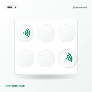 NTAG215 NFC Sticker 25mm – White Round NFC Tag (Wholesale)